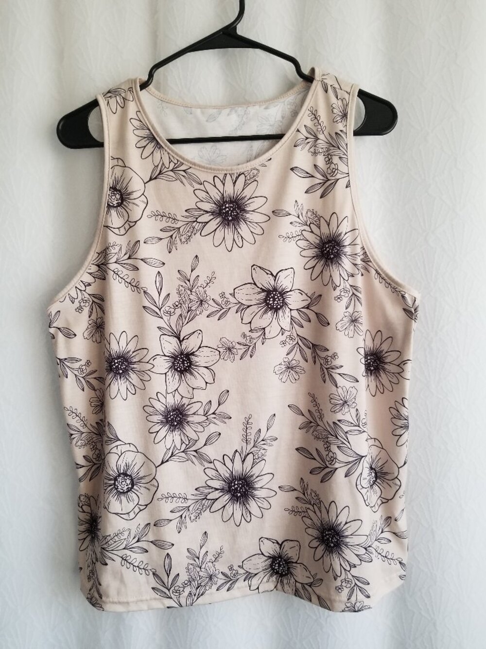 Creme Floral Tank Top